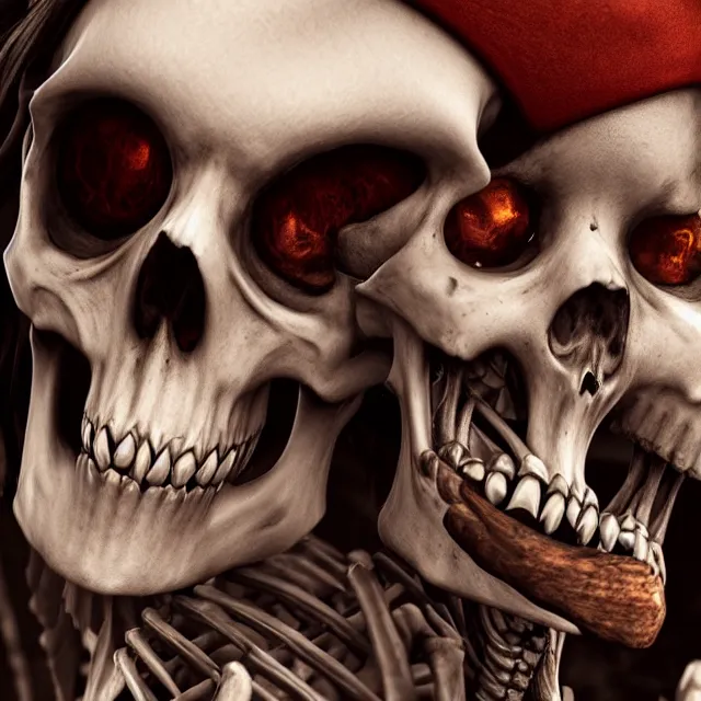 Image similar to perfectly centered close up portrait, skeleton pirate, highly detailed, character concept, unreal engine 5, candid photography, by anne stokes