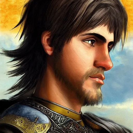 Image similar to portrait of alexander the great with a smug face, illustration by tetsuya nomura, vivid colors, extremely detailed, hd, 8 k, artstation