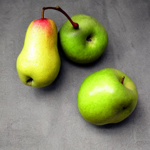 Image similar to fruit hybrid between a pear and an apple