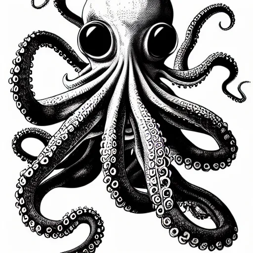 Prompt: crazy octopus, extremely detailed, sharp focus, wide view, full body shot, smooth, digital illustration, by james jean, by rossdraws, frank franzzeta, mcbess, sakimichan