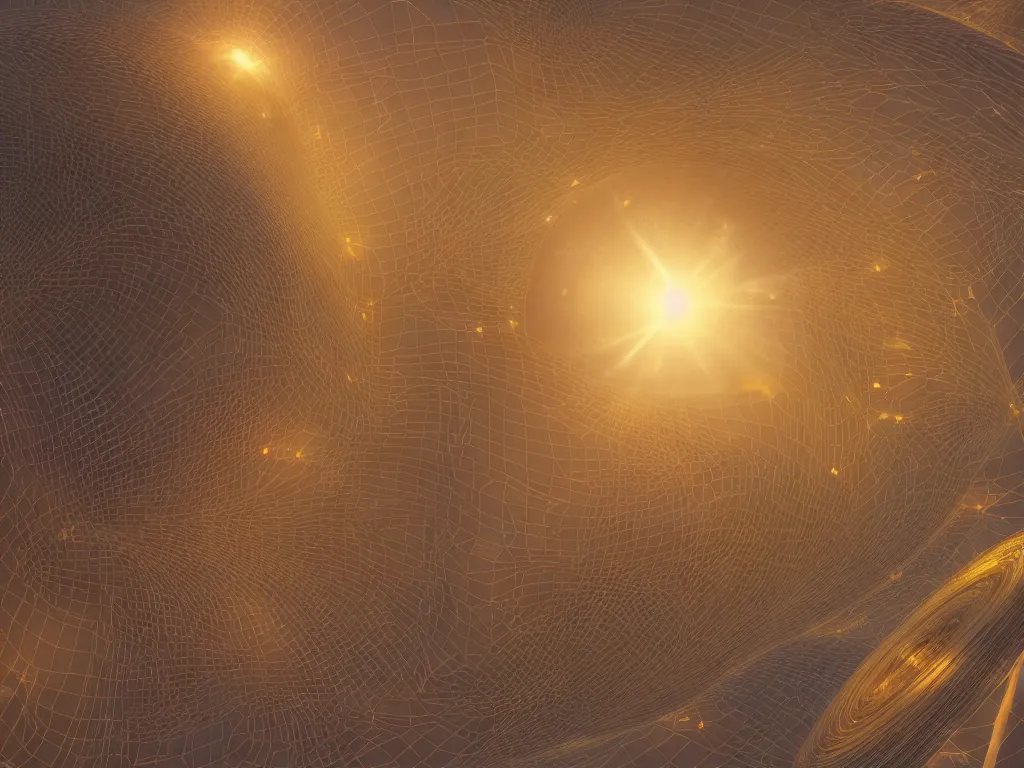 Image similar to 3 d render, sunlight study, the universe is a spheroid region 7 0 5 meters in diameter, art nouveau, by jan van os and ( ( ( ( ( lisa frank ) ) ) ) ), 8 k, sharp focus, octane render