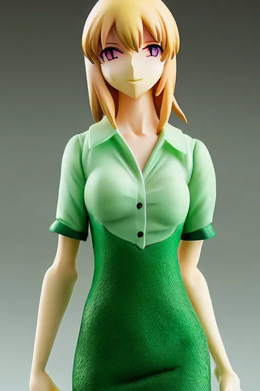 Prompt: figurine of grass wearing an elegant summer blouse, personification, official store photo, commercial photo, featured on amiami, lovecraftian, 8 k, 8 5 mm, beautiful composition