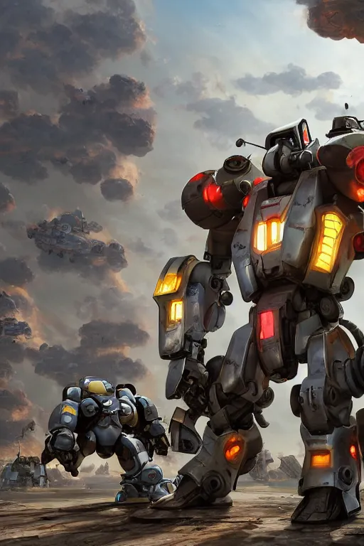 Image similar to mechwarrior 5 : mercenaries mech megaman transformer robot boss tank engine game octane render, 4 k, hd 2 0 2 2 3 d cgi rtx hdr style chrome reflexion glow fanart, global illumination ray tracing hdr fanart arstation by ian pesty by jesper ejsing pixar and disney unreal zbrush central hardmesh