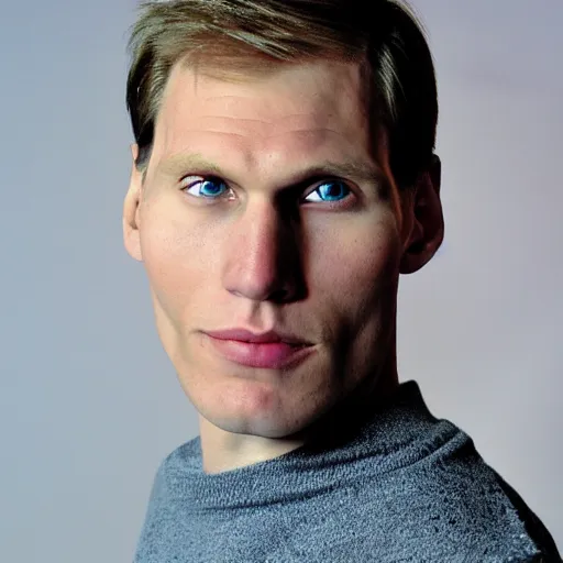 Image similar to A photograph of Jerma985 with short hair who looks like Jerma985 wearing a sweater in the 2010s, Jerma985, looks like Jerma985, taken in the late 2010s, taken on a 2010s Camera, realistic, hyperrealistic, very realistic, highly detailed, very detailed, extremely detailed, detailed, digital art, trending on artstation, headshot and bodyshot, detailed face, very detailed face, very detailed face