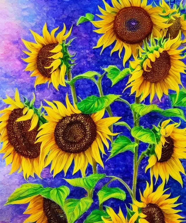 Image similar to sunflowers, water painting, sun rays, intricate, colorful, highly detailed, perfect composition, soft tones