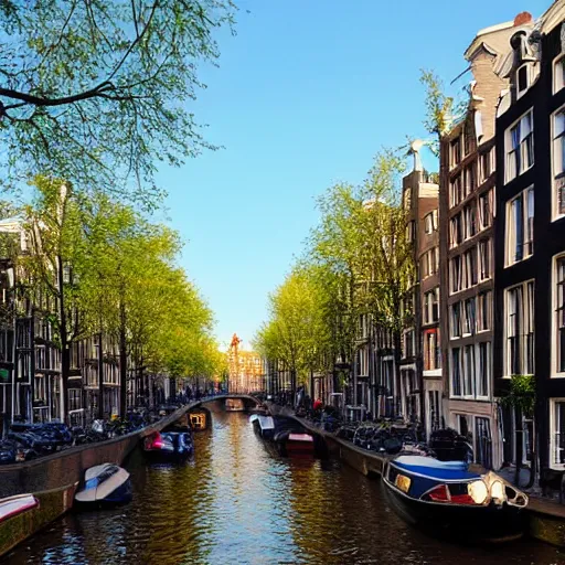 Prompt: canals of amsterdam, photo
