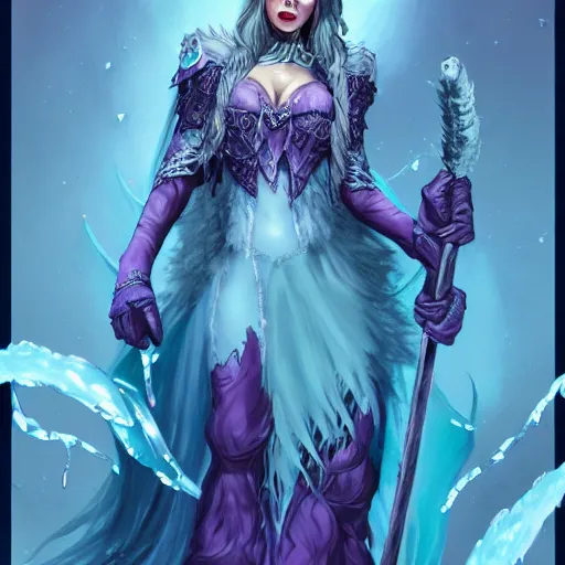 Image similar to ice witch destroys the patriarchy, trending on artstation, detailed art, high fantasy,