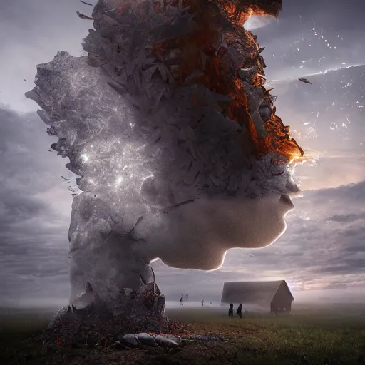 Image similar to Editorial Masterpiece extremely realistic Illusion Arcane elemental High Orders Fierce Nephilim Virtues figure infused with coalesced fantasy crystalline Magical fire by Erik Johansson, perfect crisp light