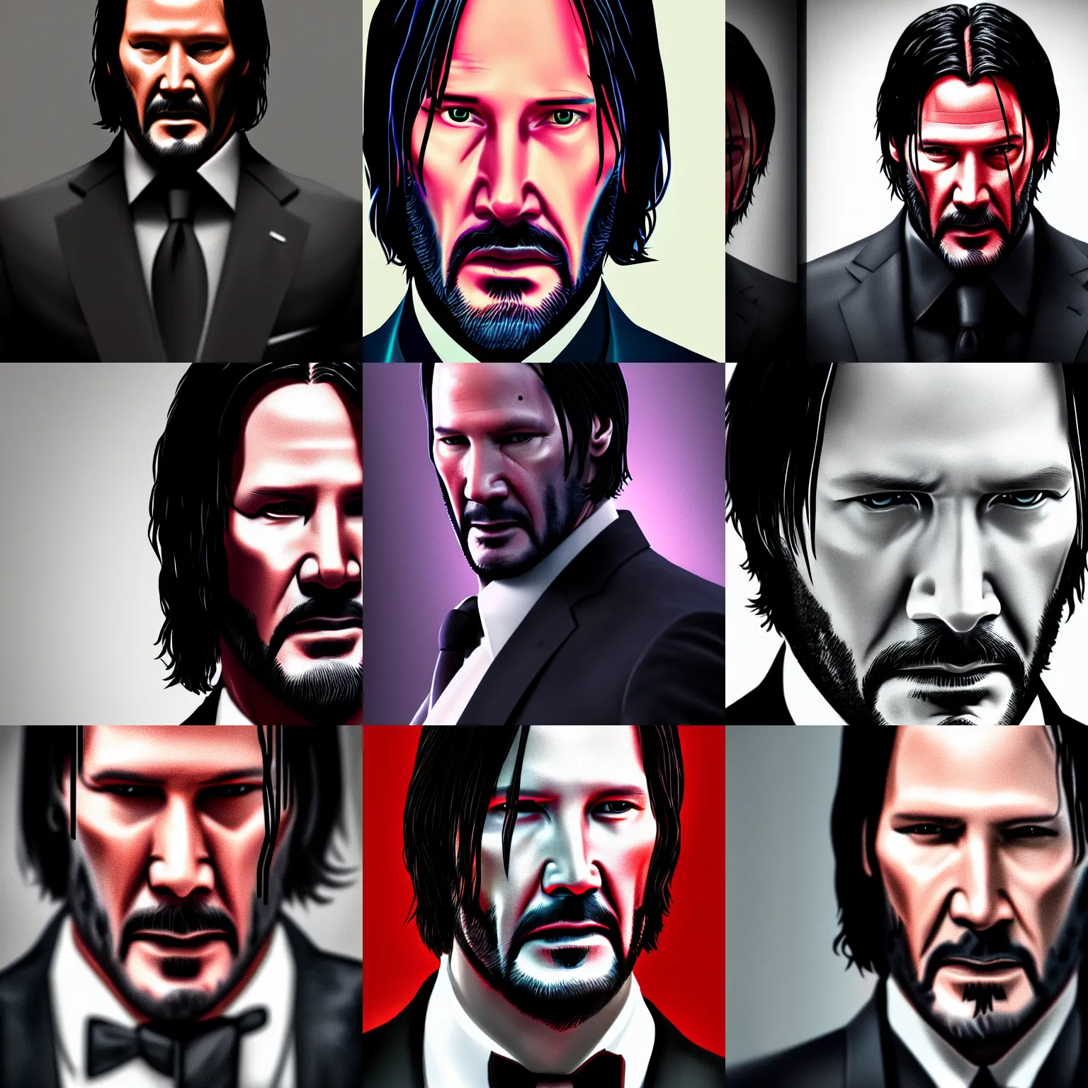 Prompt: Portrait photography of John Wick. Photorealistic, 4K