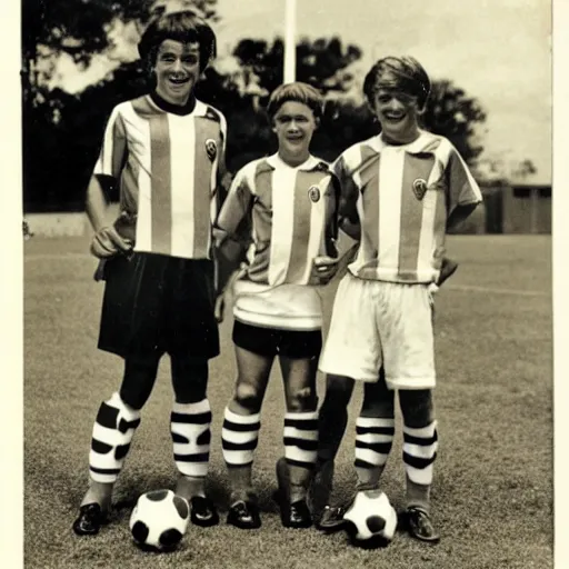 Image similar to vintage photo of a family of anthropomorphized lizards, dressed as Argentinian soccer players, with an exploding planet in the background