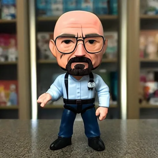 Image similar to plastic walter white as a funko pop character