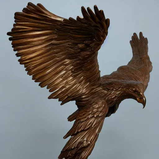 Prompt: eagle sculpture by stanisław szukalski