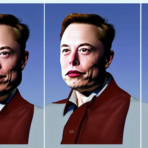 Prompt: elon musk standing on mars without space suit photorealistic facial details atmospheric hair in the style of Edward Hooper