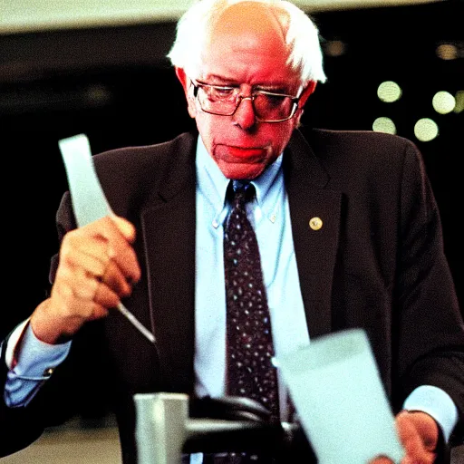 Image similar to Bernie Sanders wearing money in American Psycho (1999)