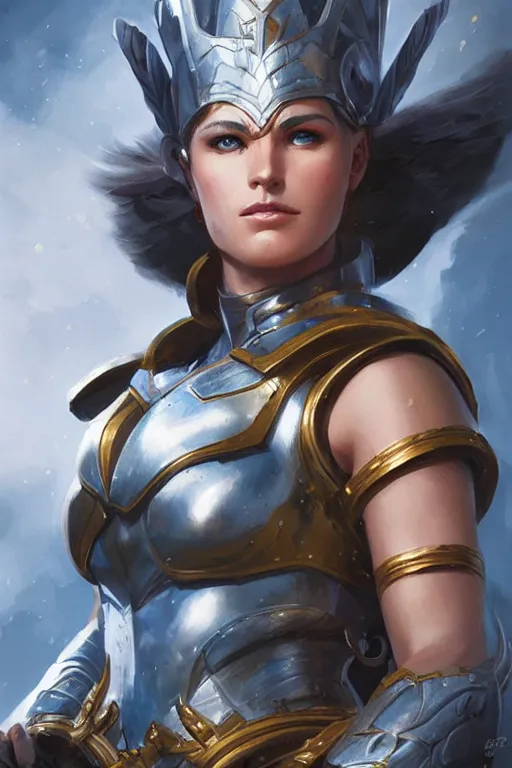 Image similar to amazon valkyrie athena, d & d, fantasy, portrait, highly detailed, headshot, digital painting, trending on artstation, concept art, sharp focus, illustration, art by artgerm and greg rutkowski and magali villeneuve