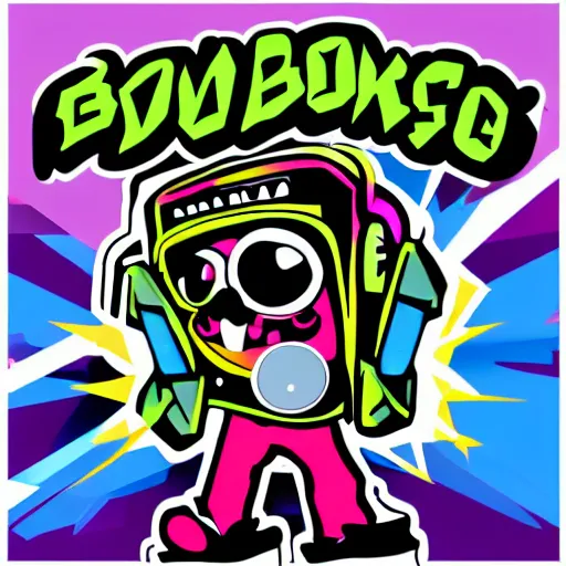 Prompt: svg vector sticker of Boo-Ghost, rocking out, wearing headphones, huge speakers, dancing, rave, DJ, spinning records, digital art, amazing composition, rule-of-thirds, award-winning, trending on artstation, featured on deviantart