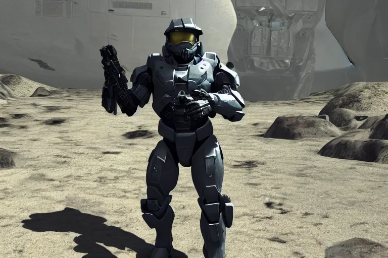 Prompt: master chief doing a ted talk