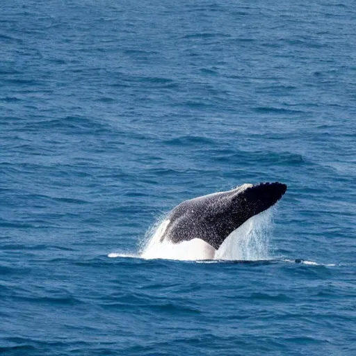 Image similar to photo of a whale in the ocean wearing a party hat