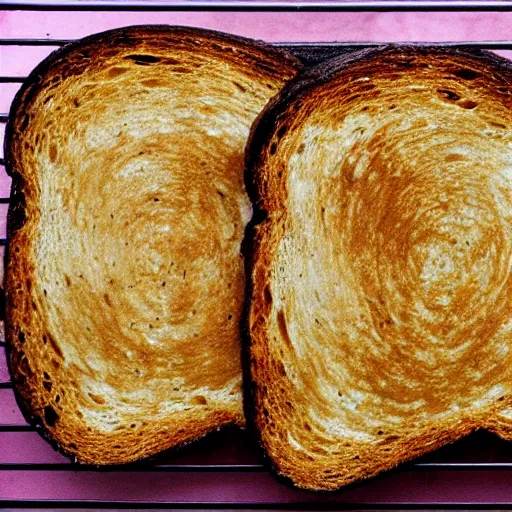 Prompt: virgin mary shape burnt toast