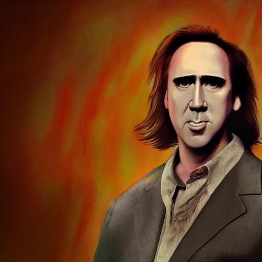 Prompt: nicholas cage as scooby doo portrait, cinematic, realistic photography