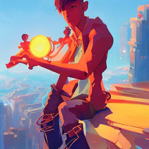 Image similar to hero world rockoa €™ s modern life, behance hd by jesper ejsing, by rhads, makoto shinkai and lois van baarle, ilya kuvshinov, rossdraws global illumination