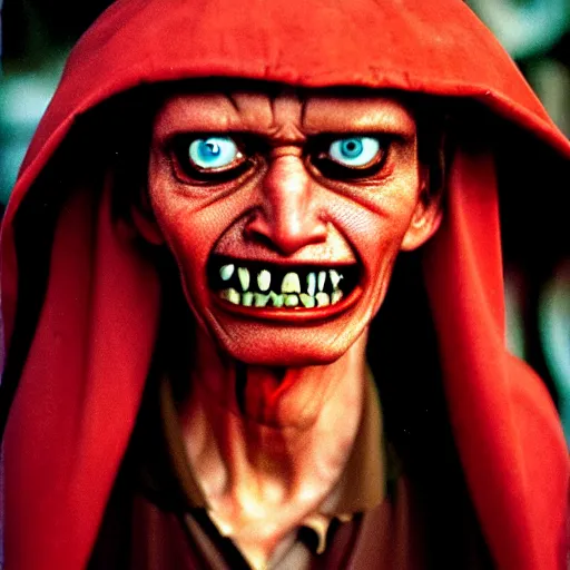 Image similar to uhd photorealisitc candid photo of satan. correct costume. correct face, accurate face. photo by annie leibowitz and steve mccurry