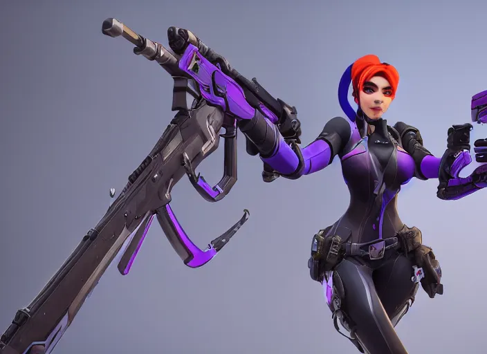 Image similar to widowmaker, overwatch, 4 k, high detailed, octane render