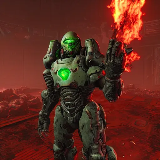 Prompt: doom slayer from doom 2 0 1 6