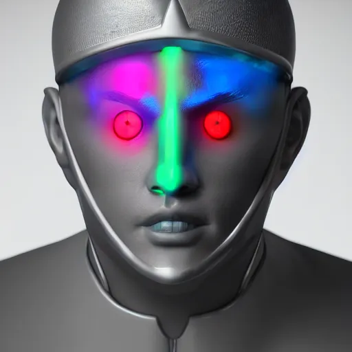 Image similar to portrait of a bust of a knight with futuristic fashion elements created by yuuki morita, brilliantly colored, octane render, 3 d animated, unreal engine 5, studio lighting, smooth surface