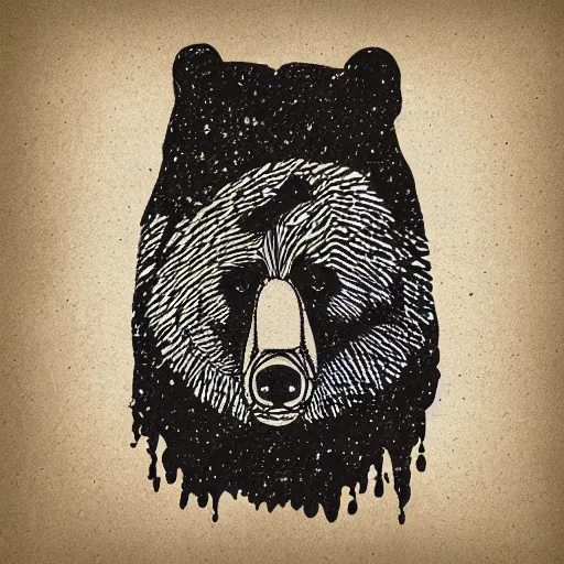 Image similar to bored bear graphic art