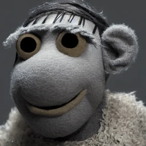 Image similar to Theodin king of Rohan depicted as a muppet, cinematic lighting, photography