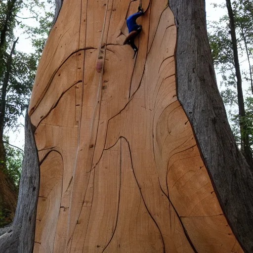 Prompt: a wood masterpiece symbolizing climbing