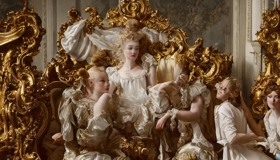 Prompt: Big budget movie about rococo style hell