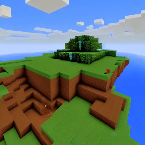 Image similar to minecraft aether mod, minecraft heaven, flying island