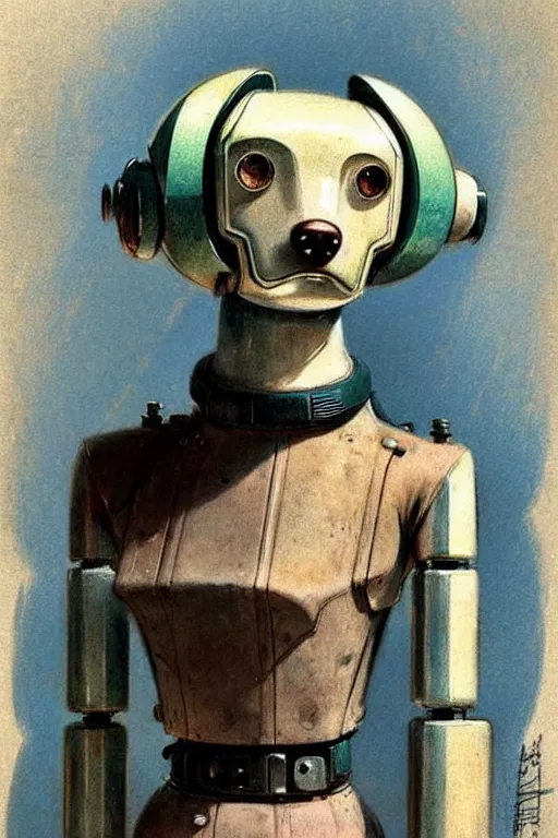 Image similar to ( ( ( ( ( 1 9 5 0 s retro future robot android dog. muted colors. ) ) ) ) ) by jean - baptiste monge!!!!!!!!!!!!!!!!!!!!!!!!!!!!!!