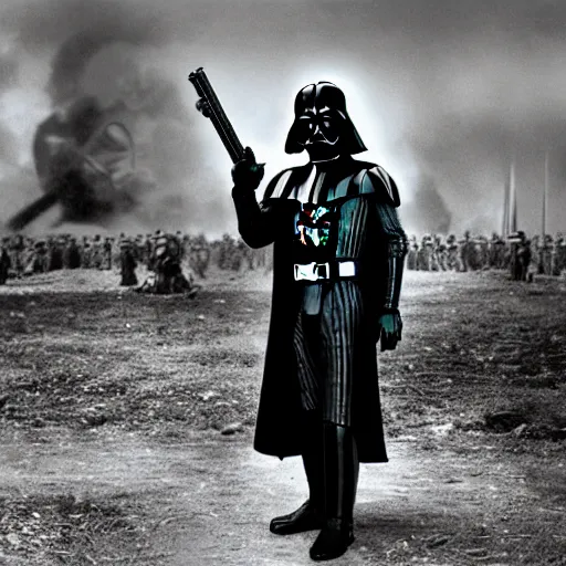 Prompt: darth vader world war 2 photo