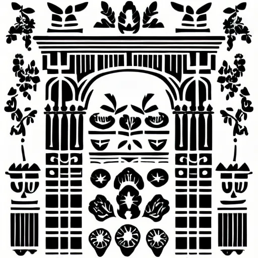 Image similar to a monochromatic vector based illustration about Latvia, the illustration has a Eastern European stylizations motifs in negative space, no gradients, pure black ink on white background, smooth curves, vector spline curve style