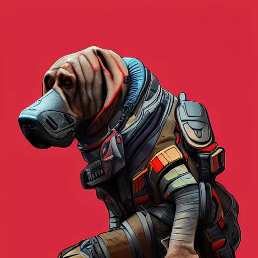 Image similar to bloodhound from apex legends, digital art, character design, masterpiece