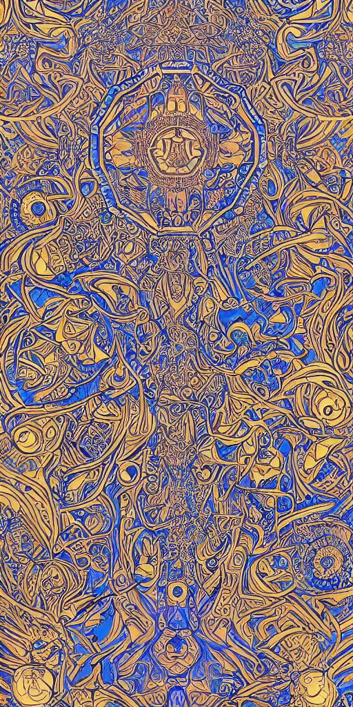 Prompt: Dynamic symmetrical alchemy dreams in a complex, byzantine, detailed hexagon pattern, line art by james jean, moroccan, boho asian style, geometric fluid patterns mtg, detailed painting