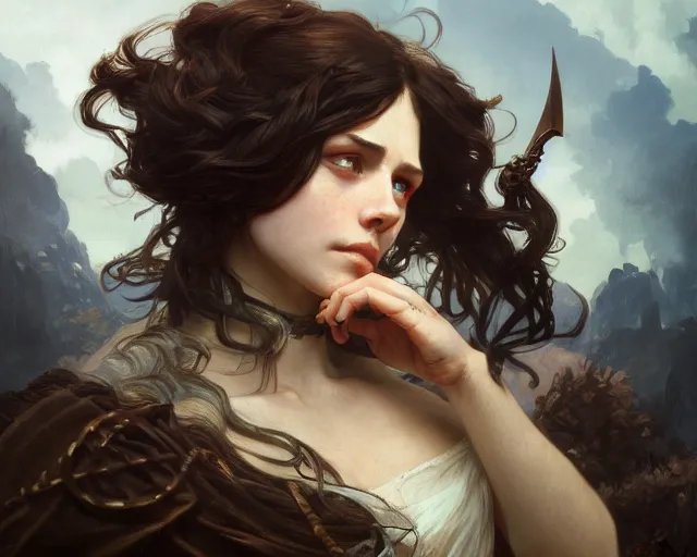 Image similar to photography of gustave courbet, deep focus, d & d and mtg, fantasy, intricate, elegant, highly detailed, digital painting, artstation, concept art, matte, sharp focus, illustration, hearthstone, art by artgerm and greg rutkowski and alphonse mucha