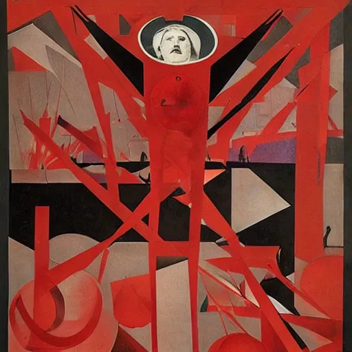 Image similar to sea of blood, anarchy, constructivist collage by diego velazquez and alexander rodchenko