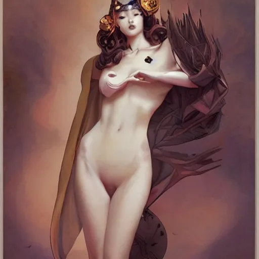 Prompt: beauty lee jin - eun by nicola samuri, m. w. kaluta, peter mohrbacher, rule of thirds, seductive look, beautiful