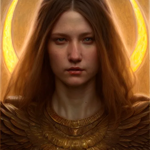 Image similar to seraphim by donato giancola, fantasy, photorealistic, octane render, unreal engine, dynamic lighting, cute face, beautiful girl, beautiful, wlop, cute, perfect factions, perfect woman, trending on artstation, poster, volumetric lighting, very detailed faces, 4 k, award winning