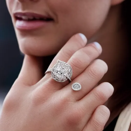 Image similar to wife wearing a ring with shimmering 7 6 0 carat diamond