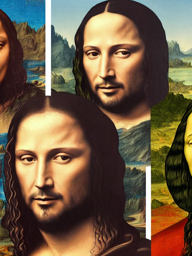 Prompt: painting of keanu reeves in the style of mona lisa, painting by leonardo da vinci