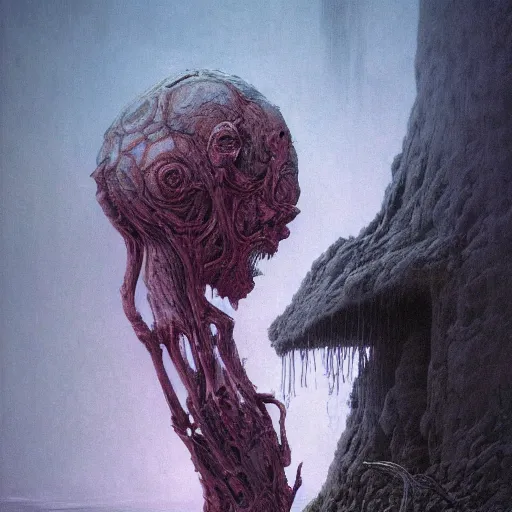 Prompt: mother of all demons, from the limbs to a newborn, by wayne barlowe, by beksinski, by anton fadeev, by kunkle brad