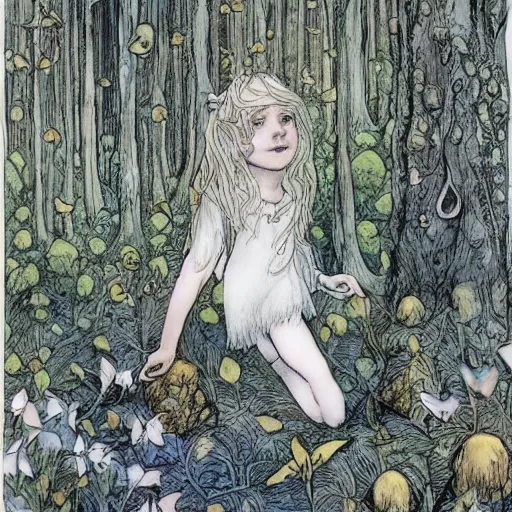 Image similar to a forest pixie by chris riddell and alan lee,