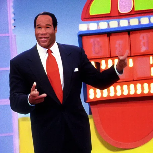 Prompt: oj simpson hosting the price is right