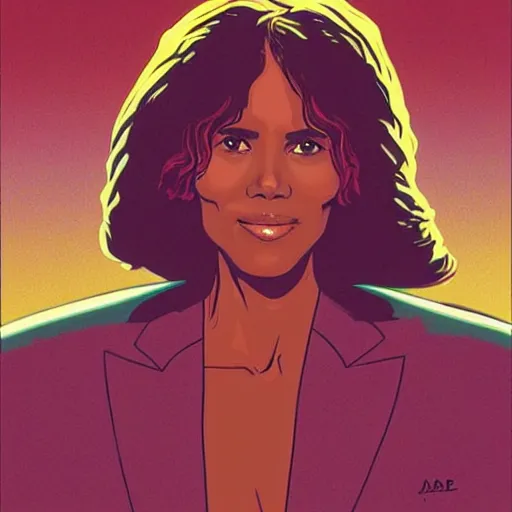 Prompt: “ halle berry retro minimalist portrait by jean giraud, moebius, sharp, smooth face, retro comic, 8 k ”