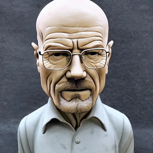 Prompt: walter white full body marble sculpture